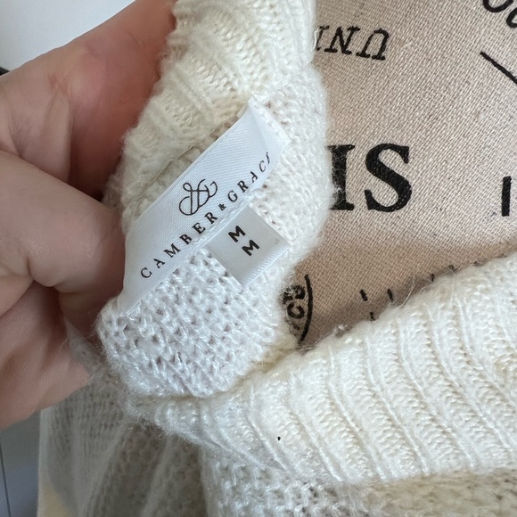 White Sweater with Shoulder Embroidery Detail - Picture 2 of 5